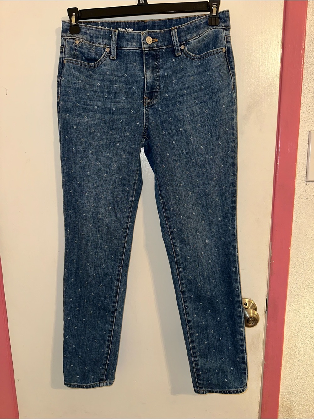 Talbots Dark Blue Polka Dot Skinny Jeans - Women